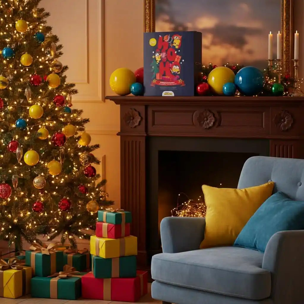 Minions Adventskalender mit Duftlampe & 24 Duftwachs-Würfeln – 12 verschiedene Düfte, Wax Melts mit Minions Keramik-Duftlampe – Weihnachtsgeschenk für Minions-Fans