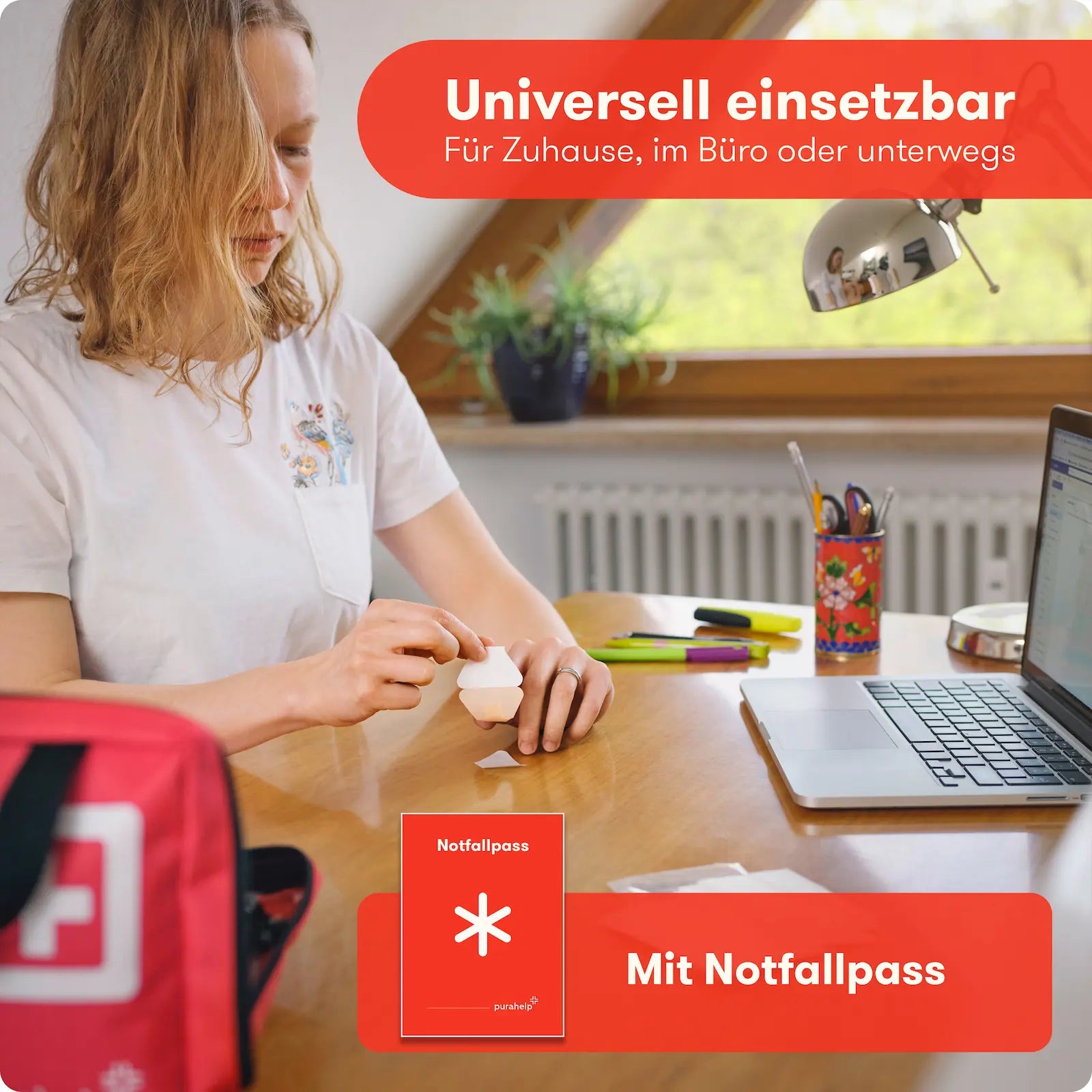 Vielseitig einsetzbares Erste Hilfe Set – ideal für Büro, Zuhause oder unterwegs mit Notfallpass enthalten