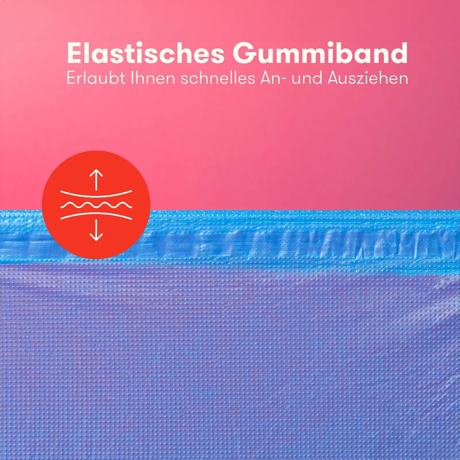 Blauer Schuhüberzieher mit elastischem Gummiband zum schnellen Anziehen