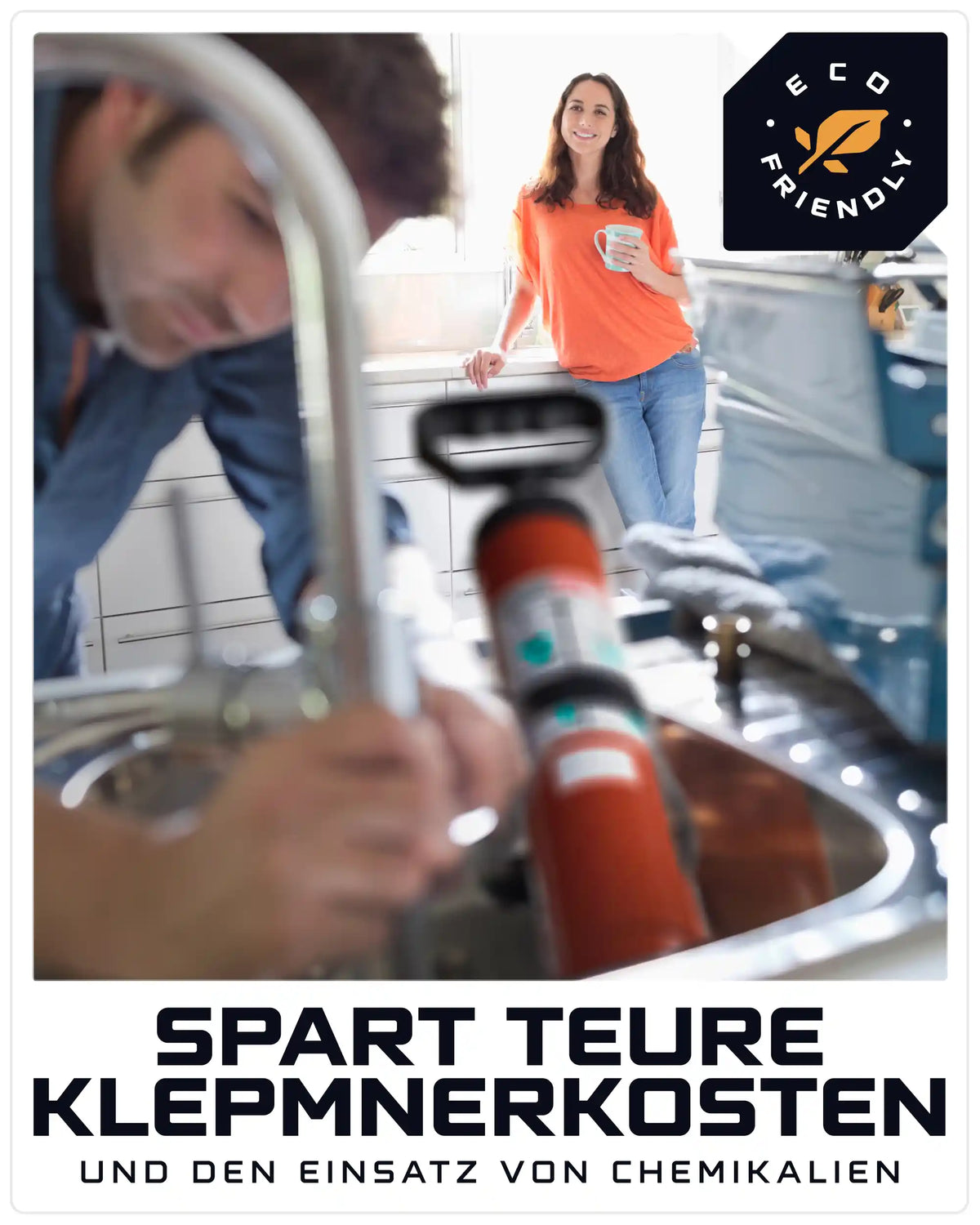 WERKSTEIN Rohrreinigungspumpe spart Klempnerkosten und ermöglicht Reinigung ohne Chemikalien