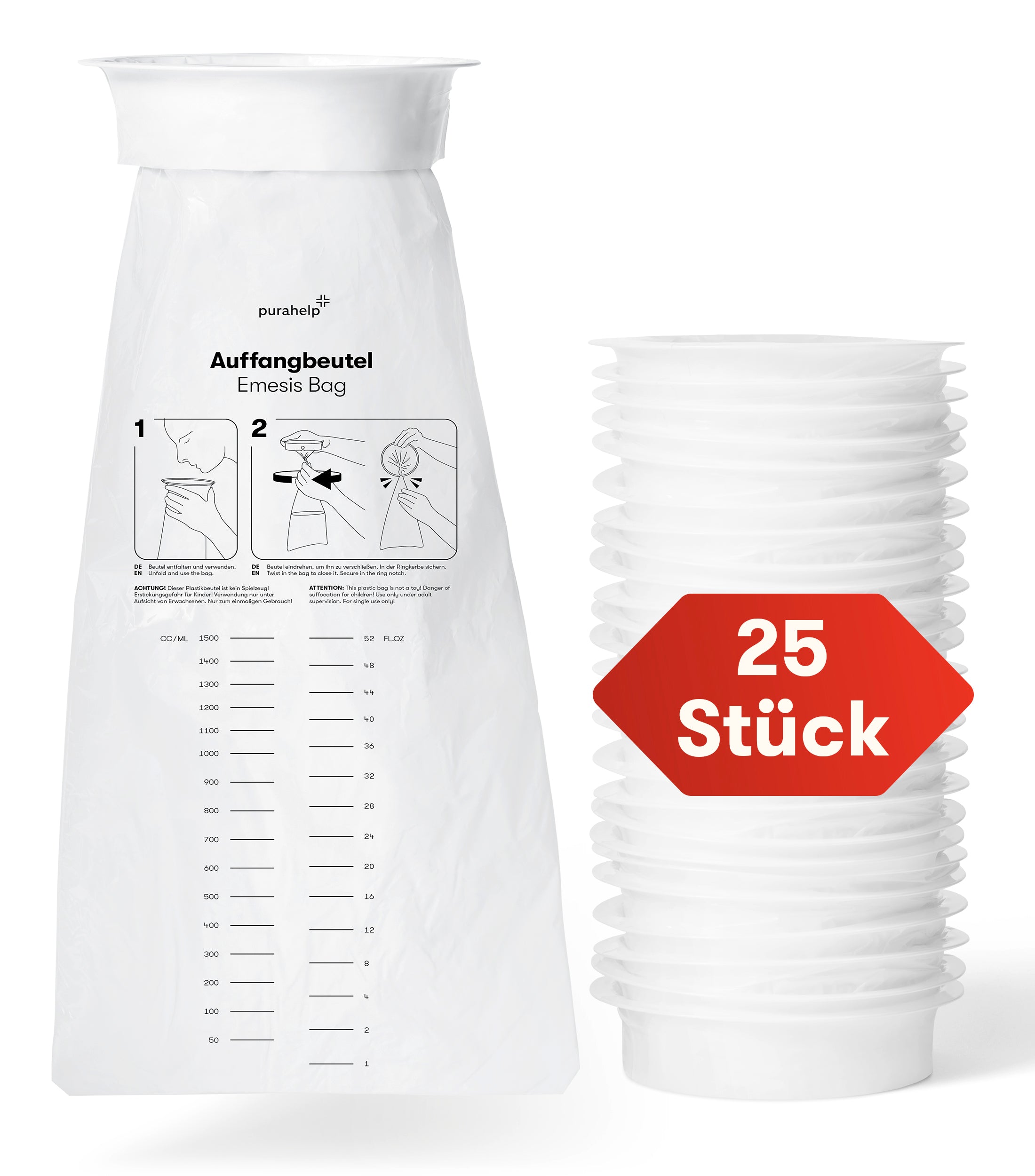 Spuckbeutel 1500 ml (25 Stück)