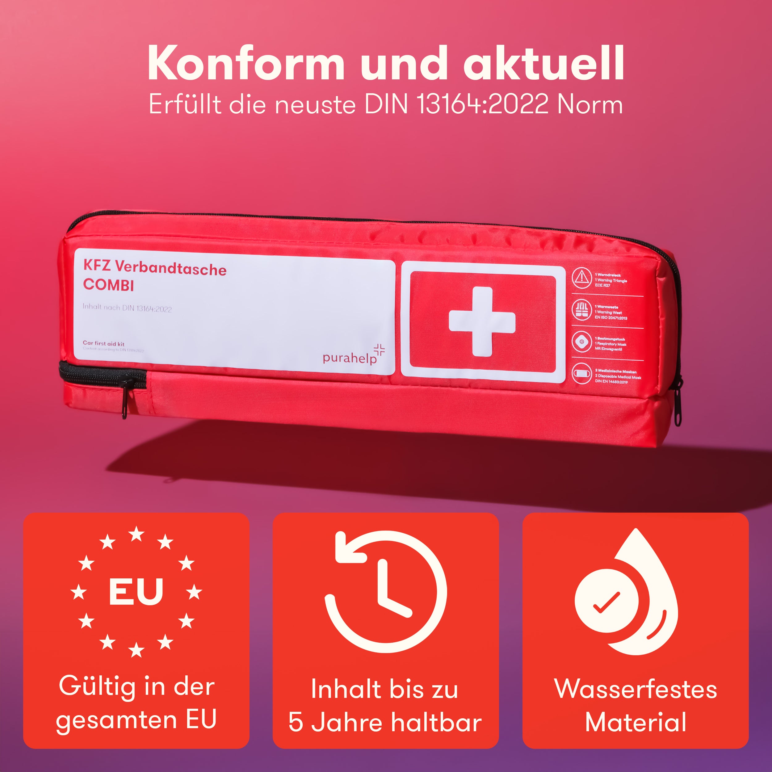 Purahelp Erste Hilfe Kombitasche konform und aktuell