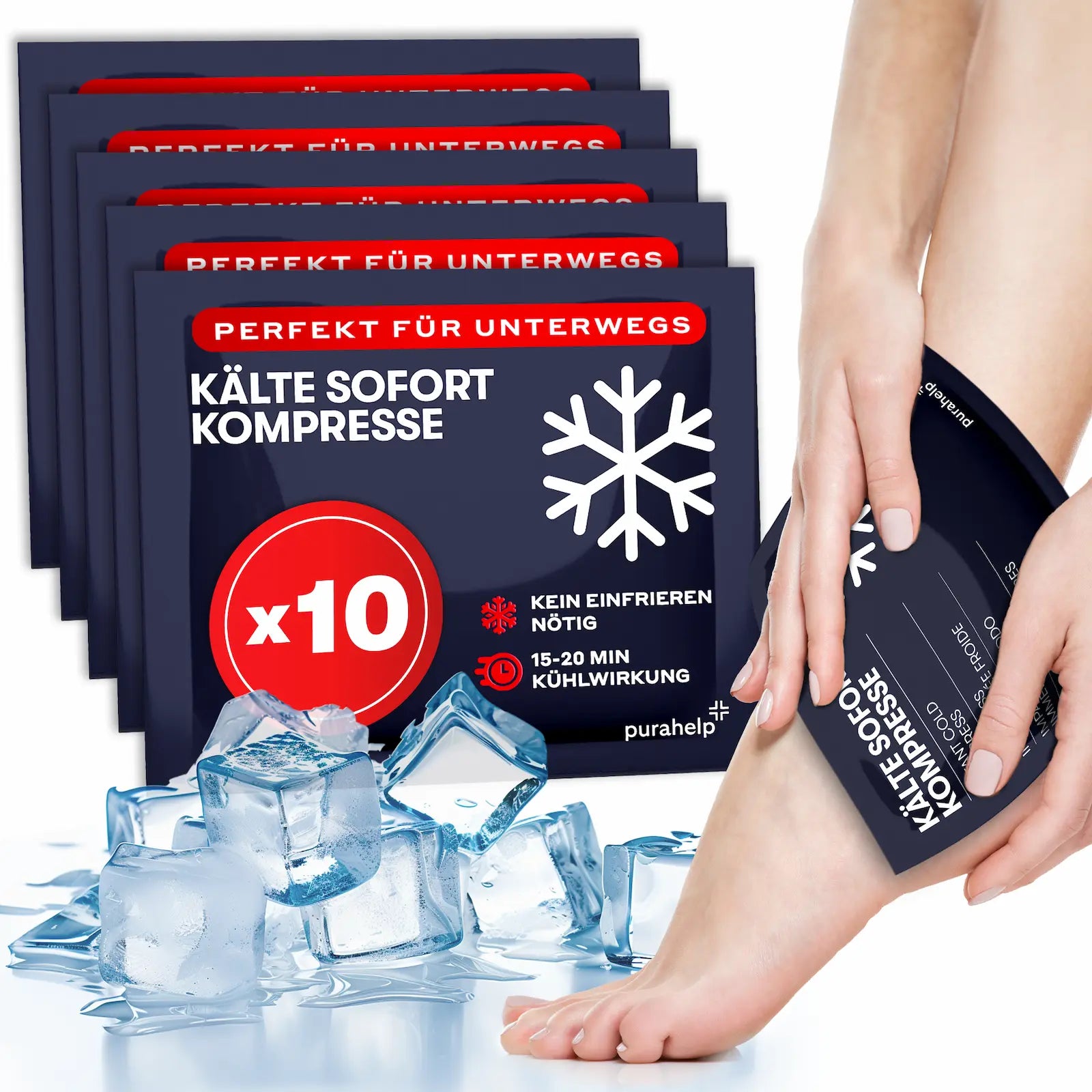 Sofort Kältekompresse (10 Stück) – 12 × 15 cm Einweg-Kühlpads, ideal für Erste Hilfe und Schwellungen