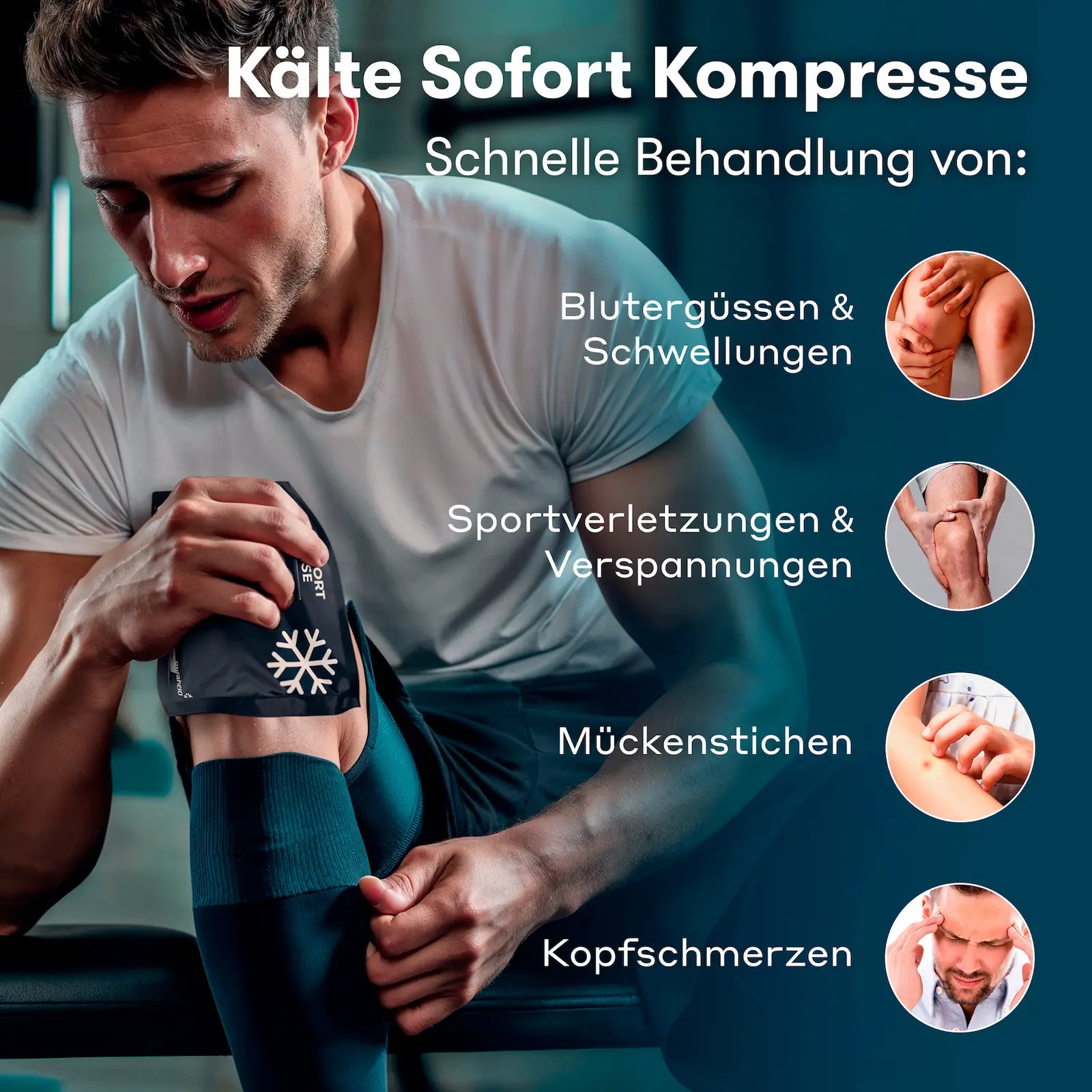 Schnelle Hilfe bei Schwellungen, Blutergüssen, Mückenstichen und Sportverletzungen mit Sofort-Kühlpack