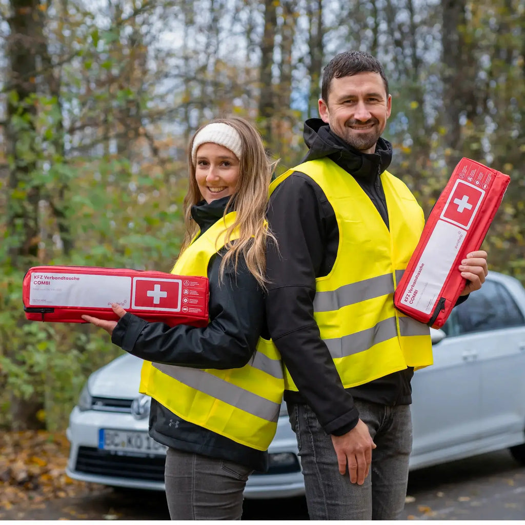 Produktvideo: KFZ Kombitasche nach DIN 13164:2022 (Norm 2025) mit Warndreieck und Warnweste