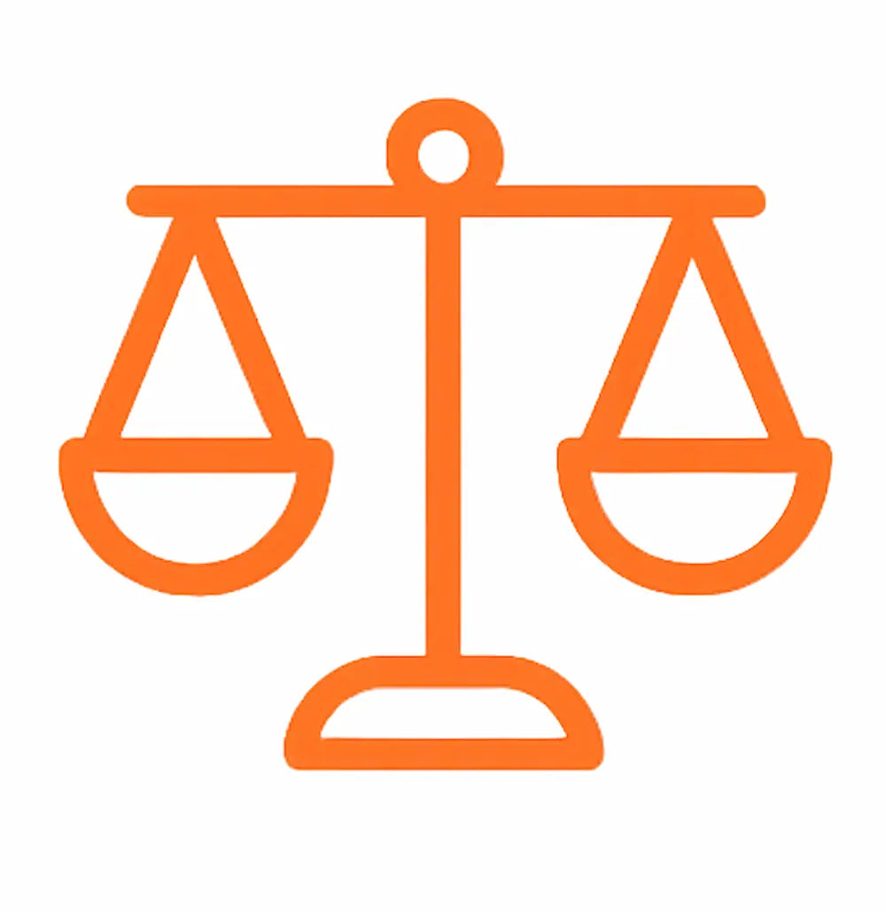 Icon Waage – Wert „Neutral“: keine politische oder religiöse Position, Fokus auf Hilfe.