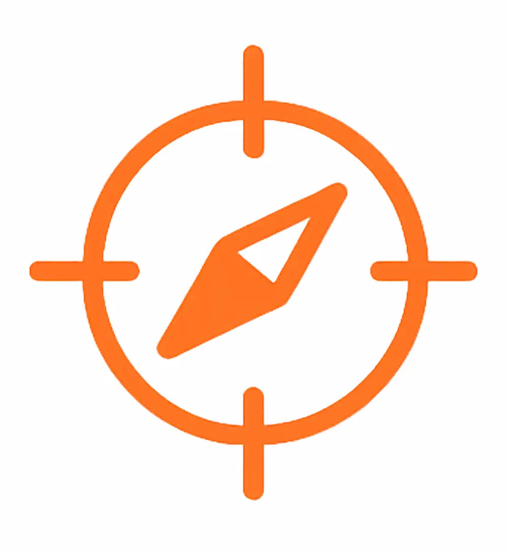 Icon Kompass/Ziel – Wert „Unabhängig“: eigenständig handeln im Einklang mit Prinzipien.