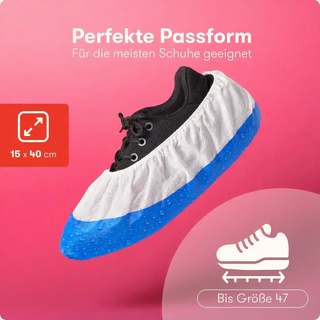 Schuhüberzieher mit flexibler Passform bis etwa Größe 47